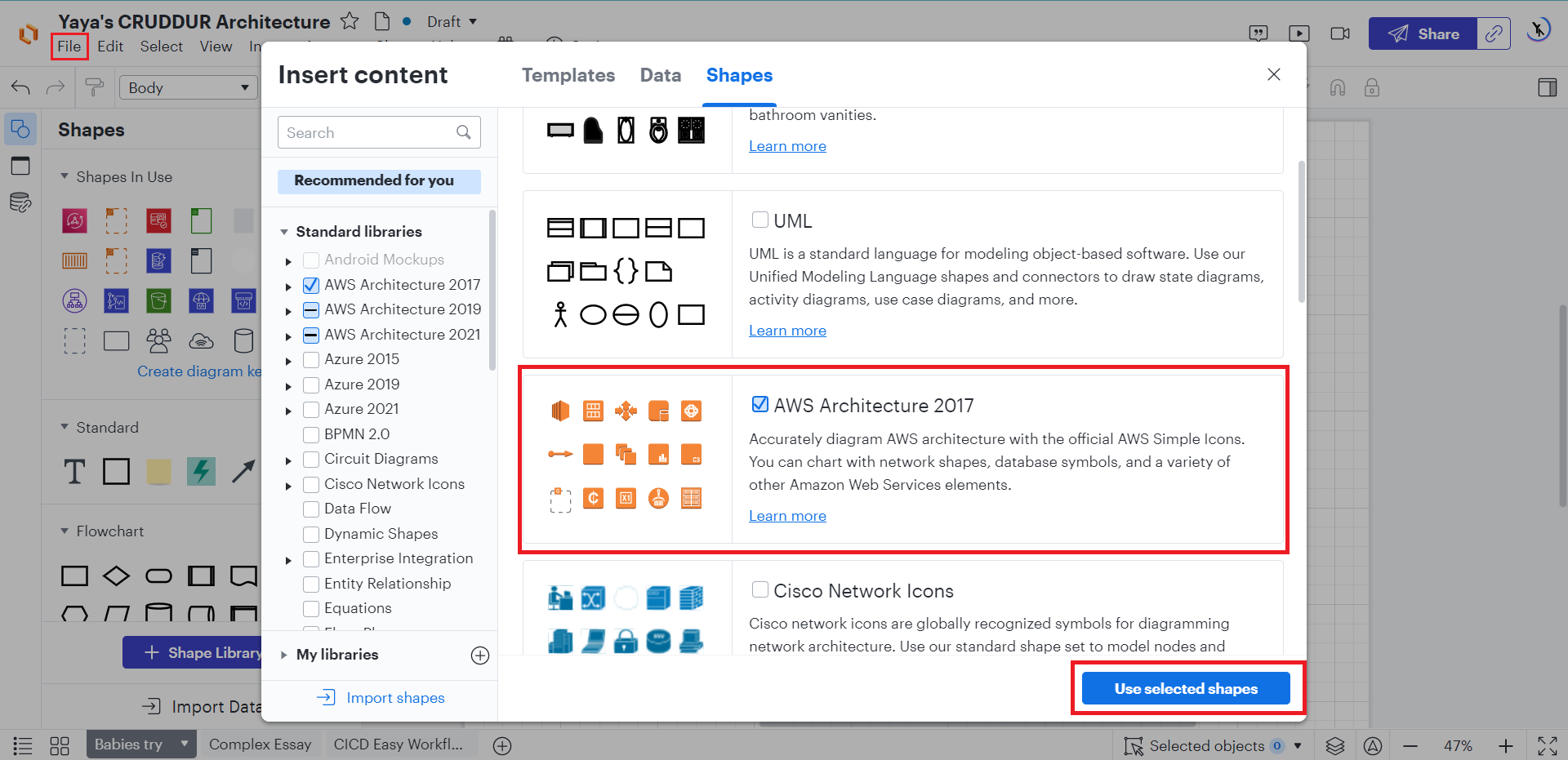 Use AWS Shapes in Lucid