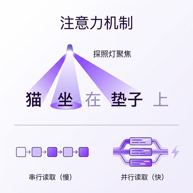 Transformer 注意力机制示意图