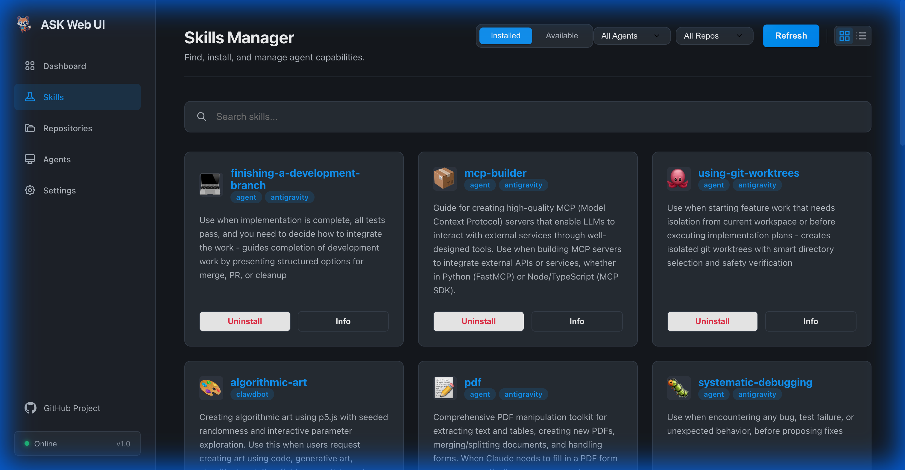 ASK Skills Manager