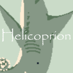 Logo of a Helicoprion shark with the text Helicoprion