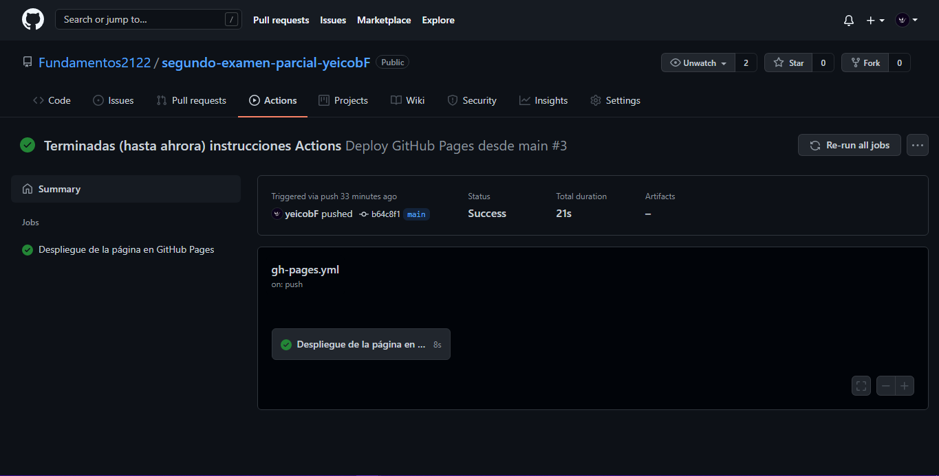 GitHub Actions - 1 workflow summary