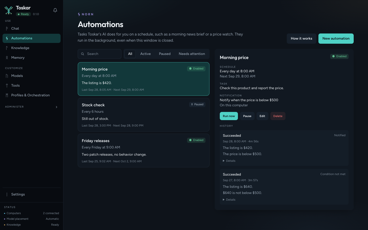 Scheduled automations