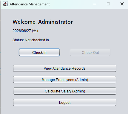 attendance-system screenshot