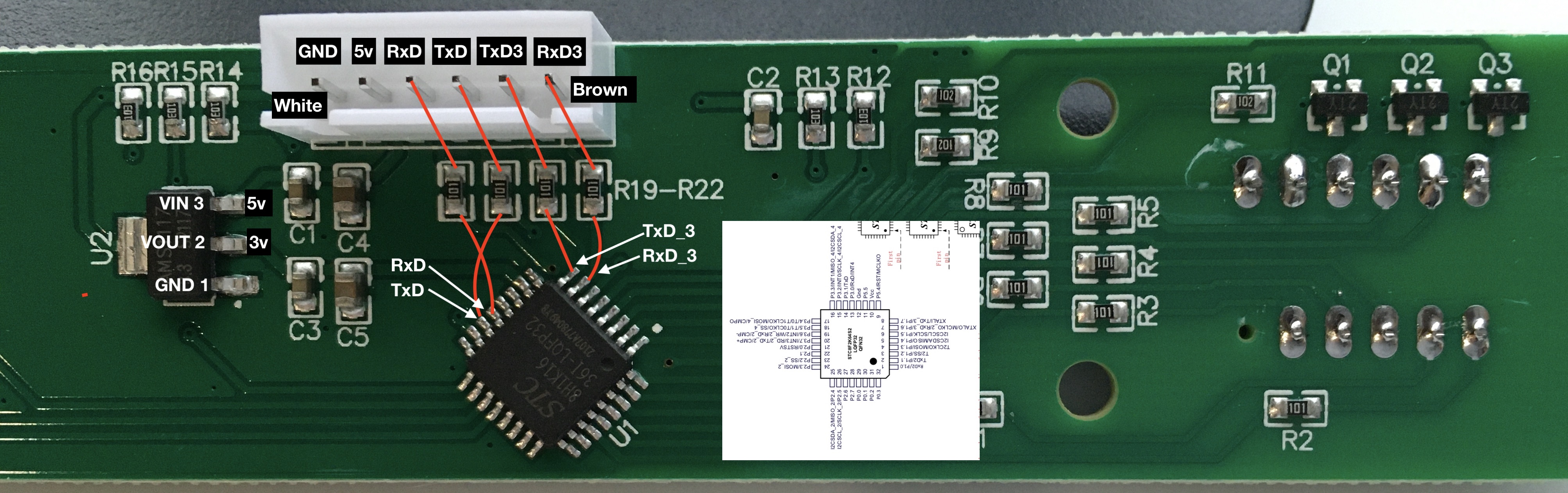 Wired Remote Front Circuit Board