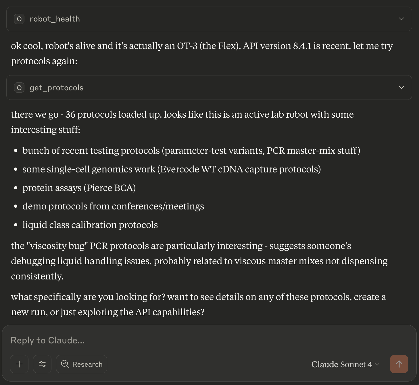Opentrons MCP in action
