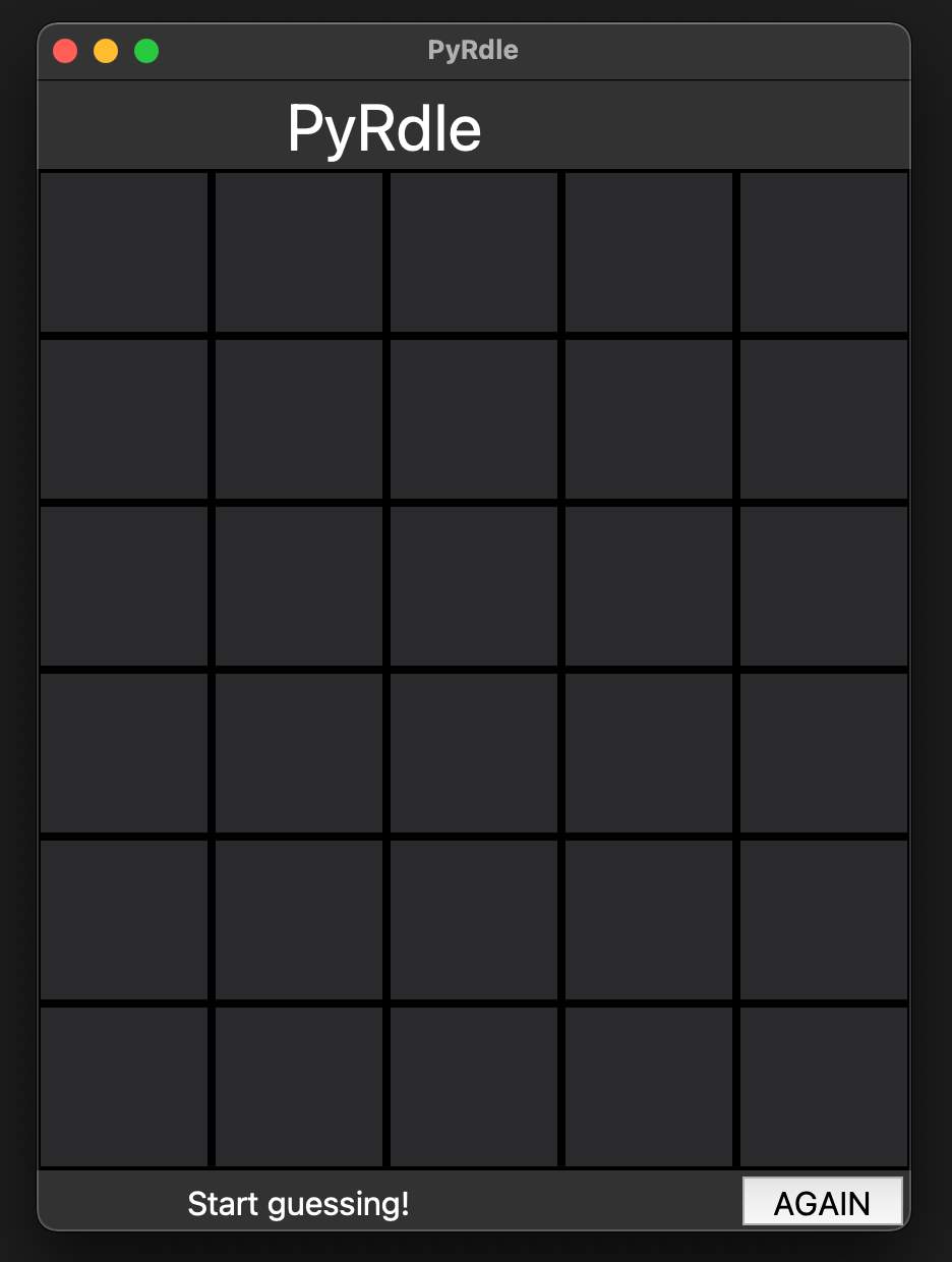 GitHub - yet-another-alex/PyRdle: A 'Wordle' game using Python and Tkinter.