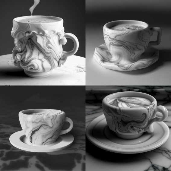 carved white marble coffee cup