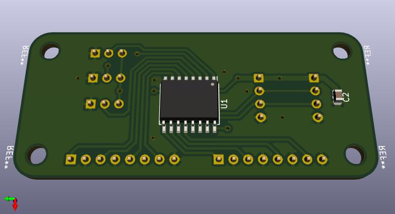 3D view of the input extension board