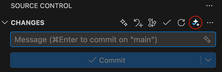 Smart Commit Copilot button position