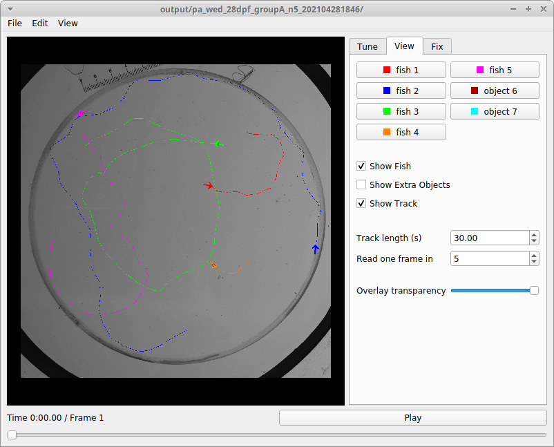 Viewing tracks with the GUI.