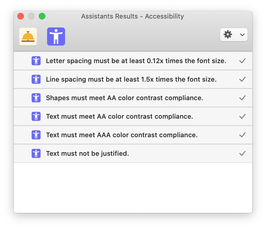 Accessibility Assistant in action.