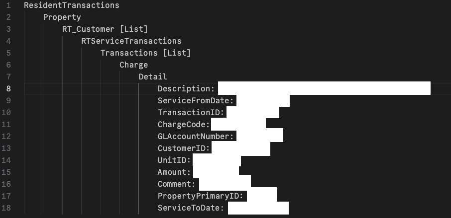 XML response structure