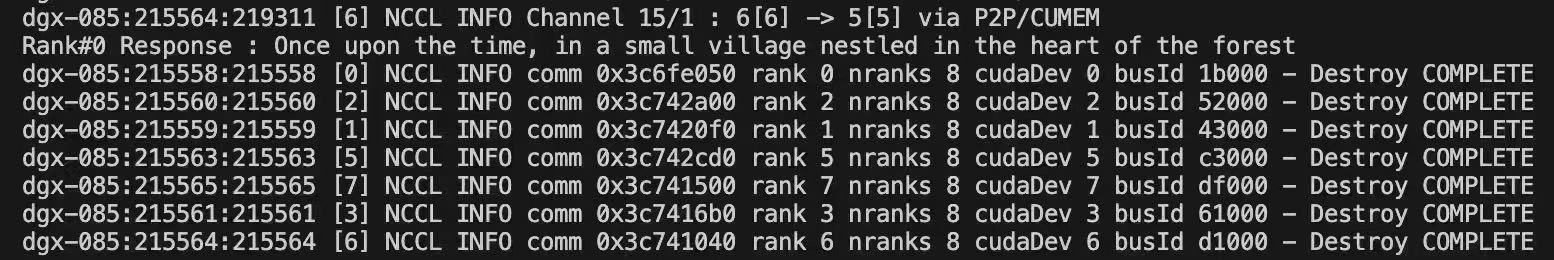 Megatron Distributed Fwd with KV Cache
