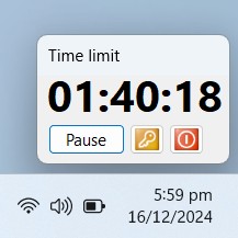 Screenshot of AutoLogout timer window on the Windows 11 desktop