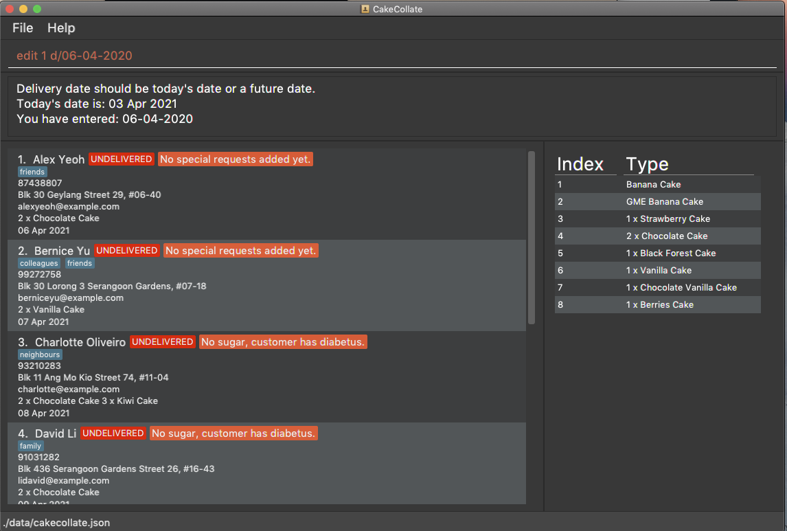 Delivery Date is able to be set before Today's Date through json file ...