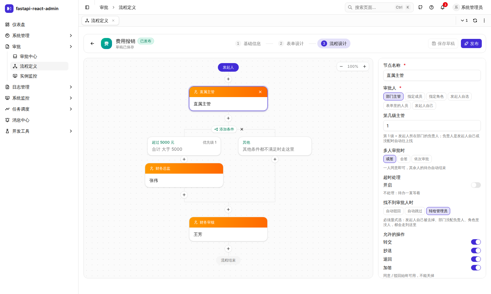 审批设计器：表单 + 流程树