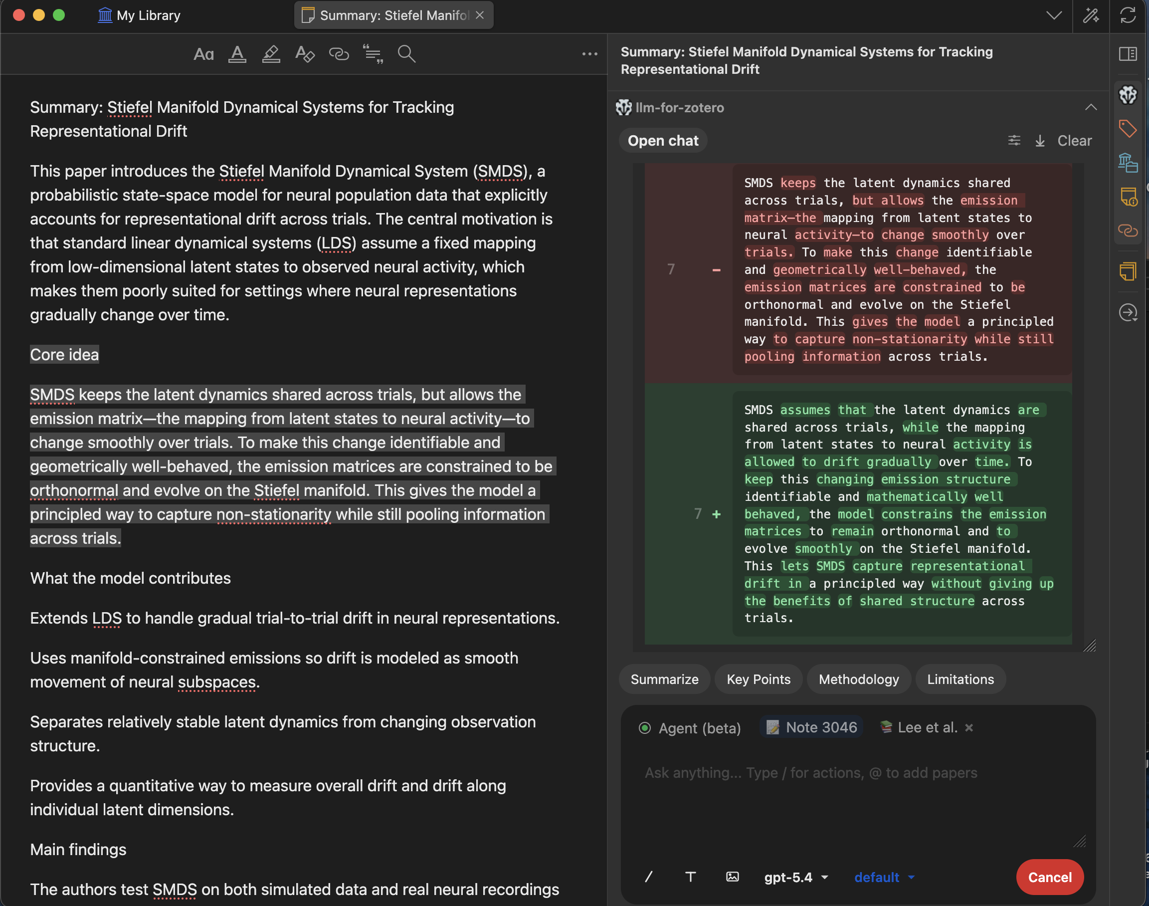Agent writing a note