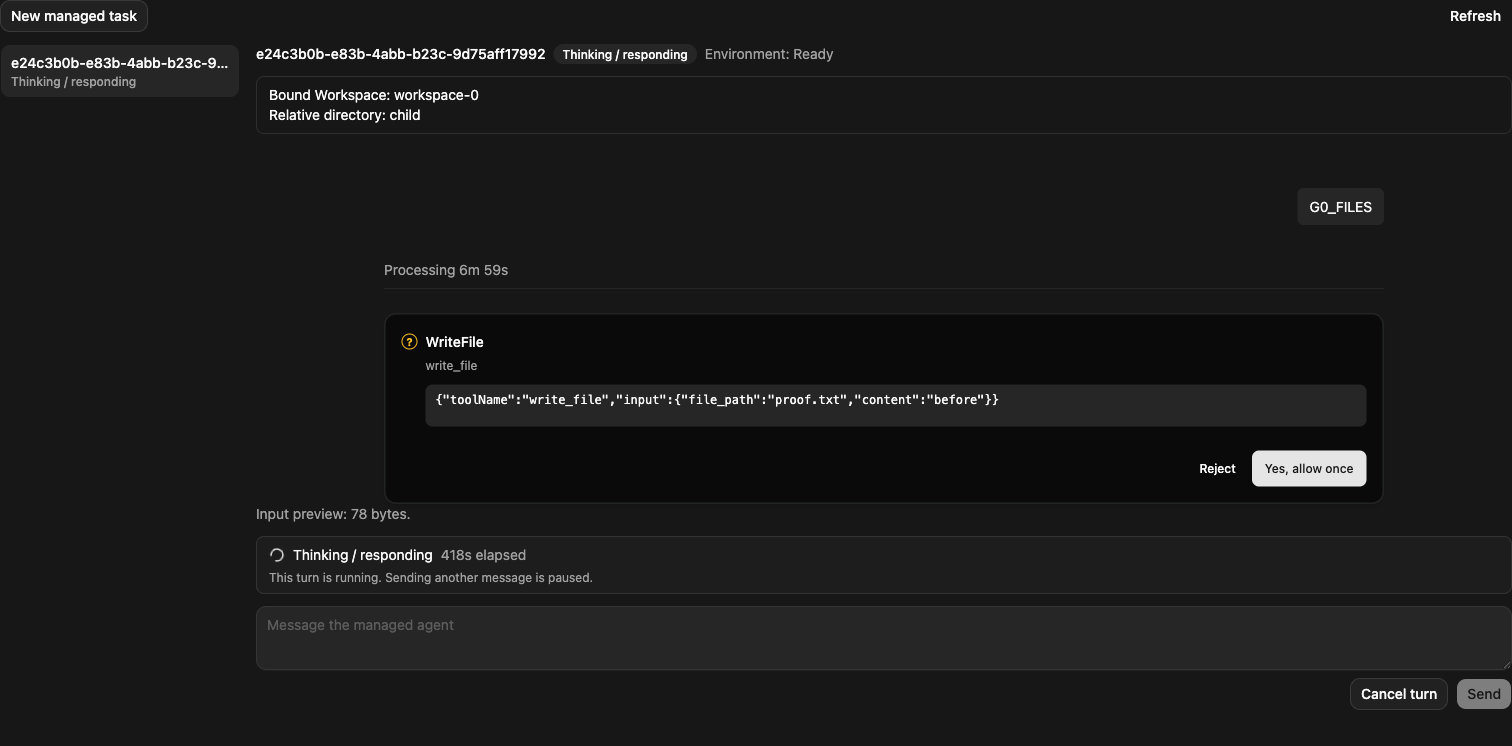 Actual WriteFile approval before cache-loss response