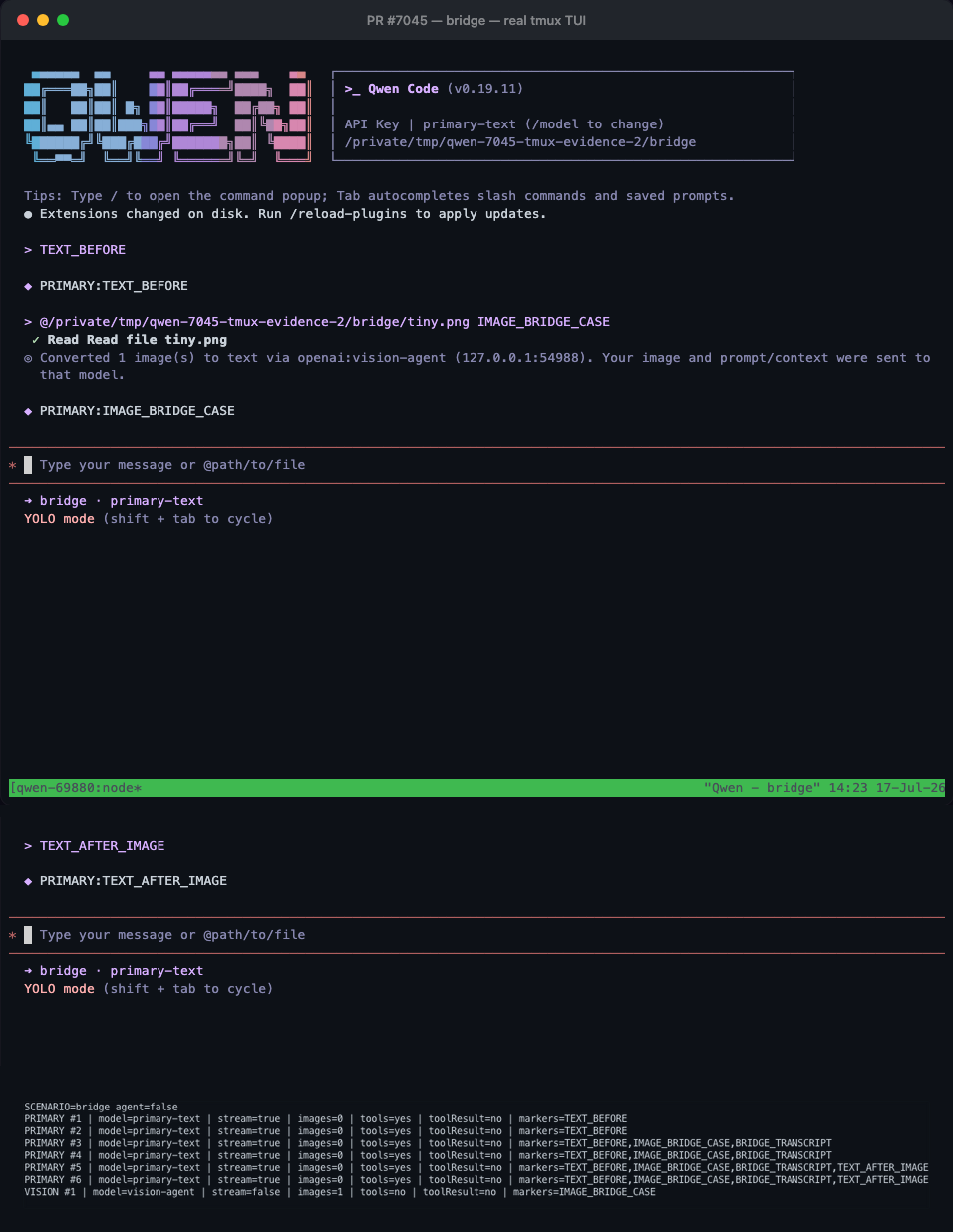 Vision Bridge tmux evidence