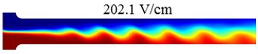 Depth-averaged at 202 V/cm
