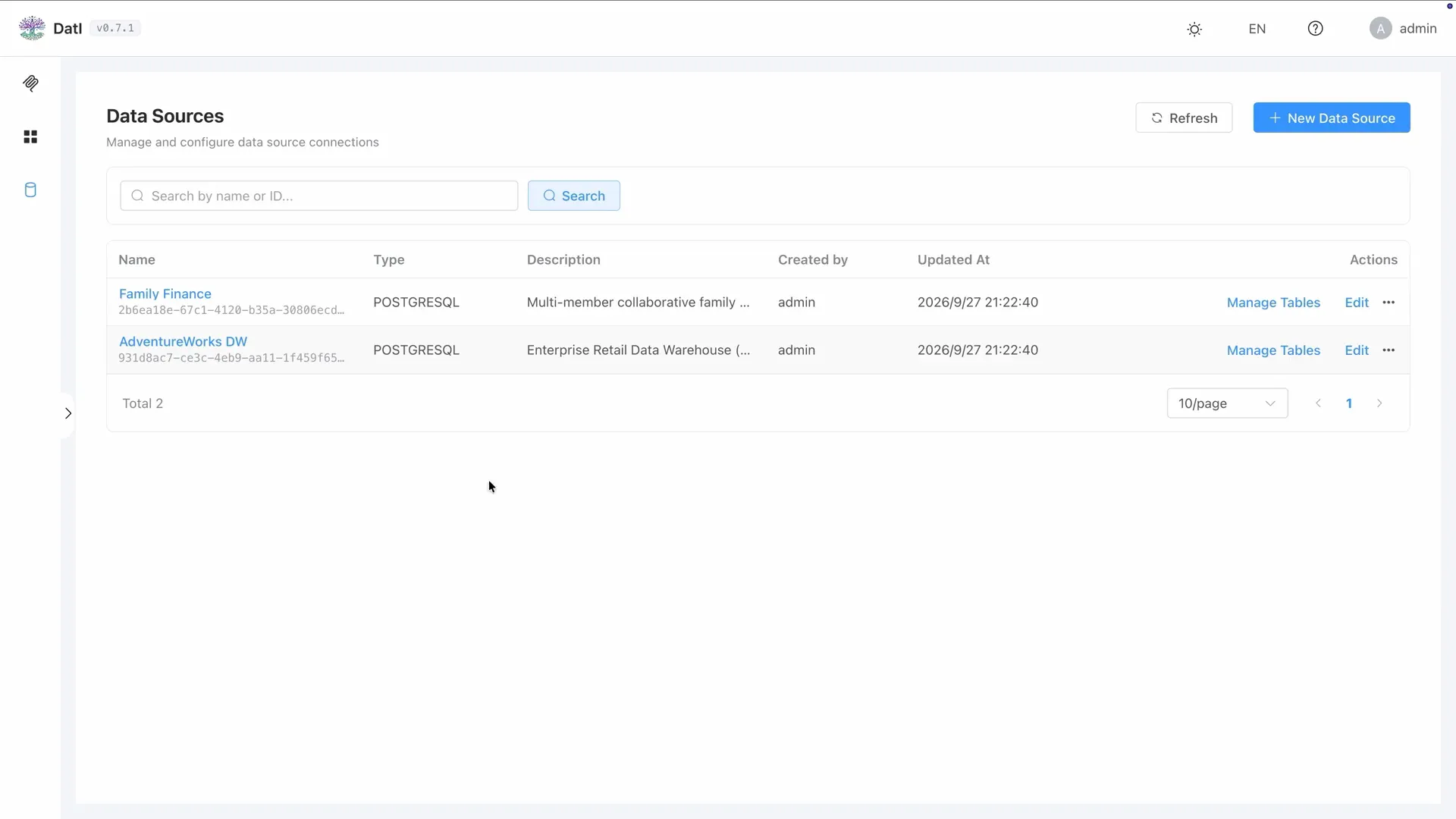 Data Source Metadata Configuration