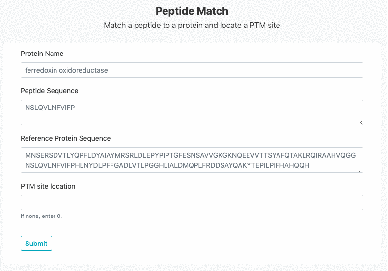 Peptide Match Bioinformatics