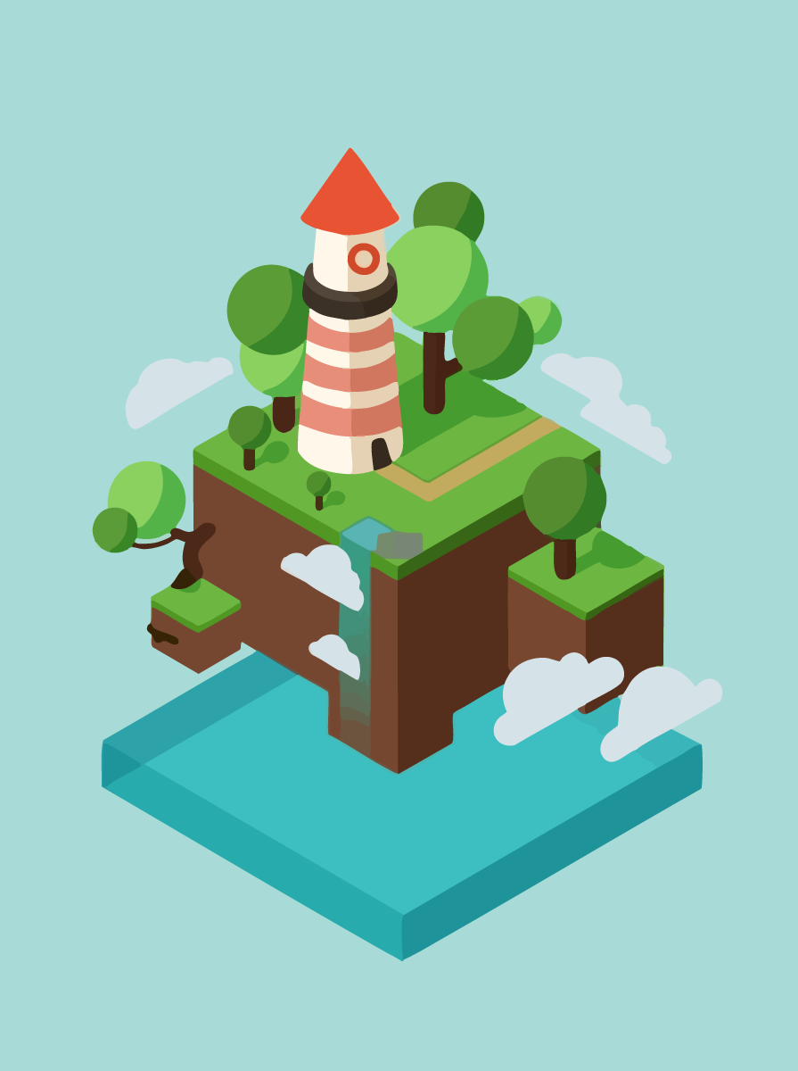 Image traced lighthouse island