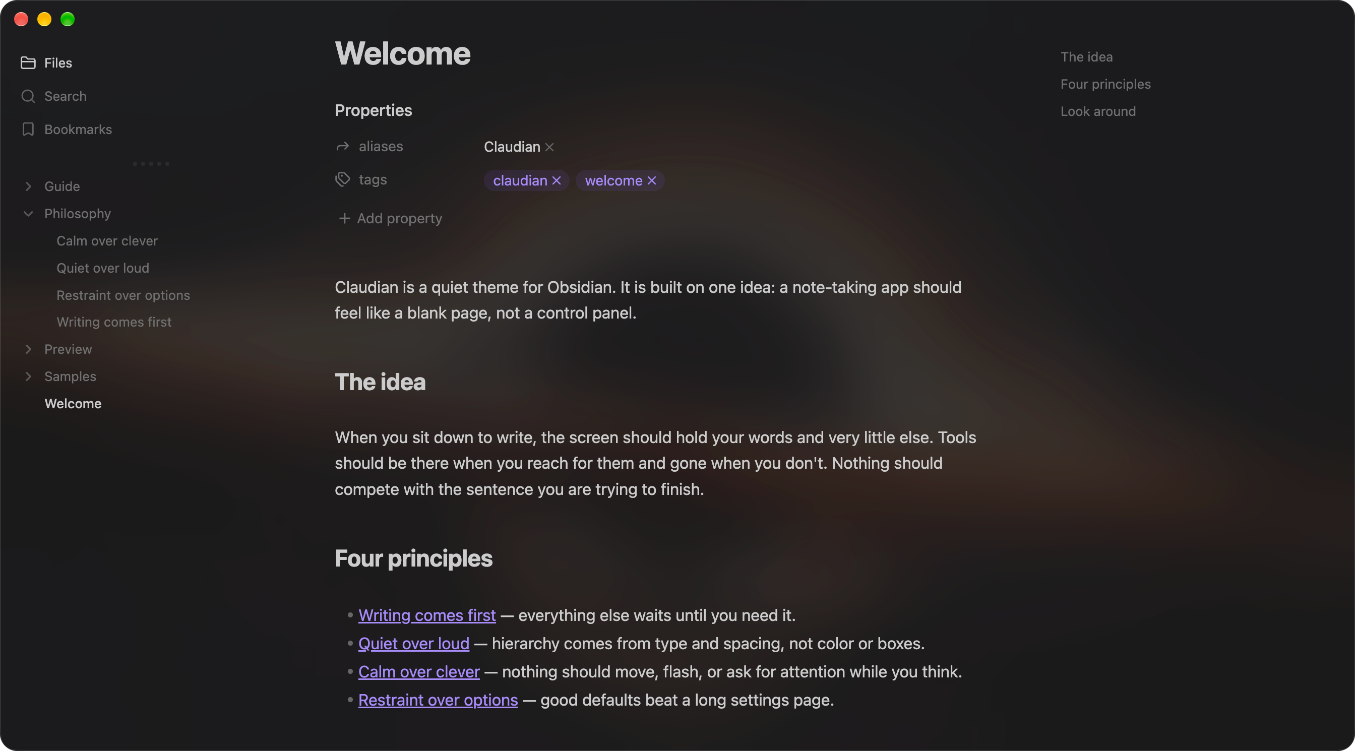 Claudian dark mode