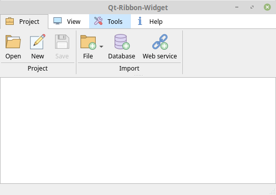 Ribbon widget in a QMainWindow on Linux