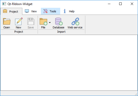 Ribbon widget in a QMainWindow on Windows