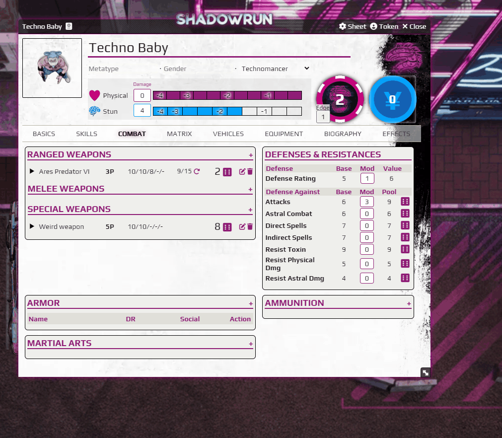 FoundryVTT Shadowrun6 Gear Mods