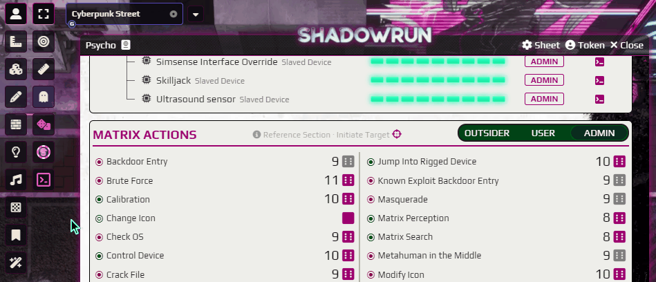 FoundryVTT Shadowrun6 PAN GM Tips