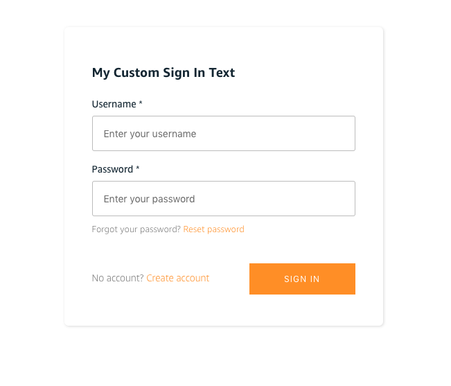 Amplify Auth Screen