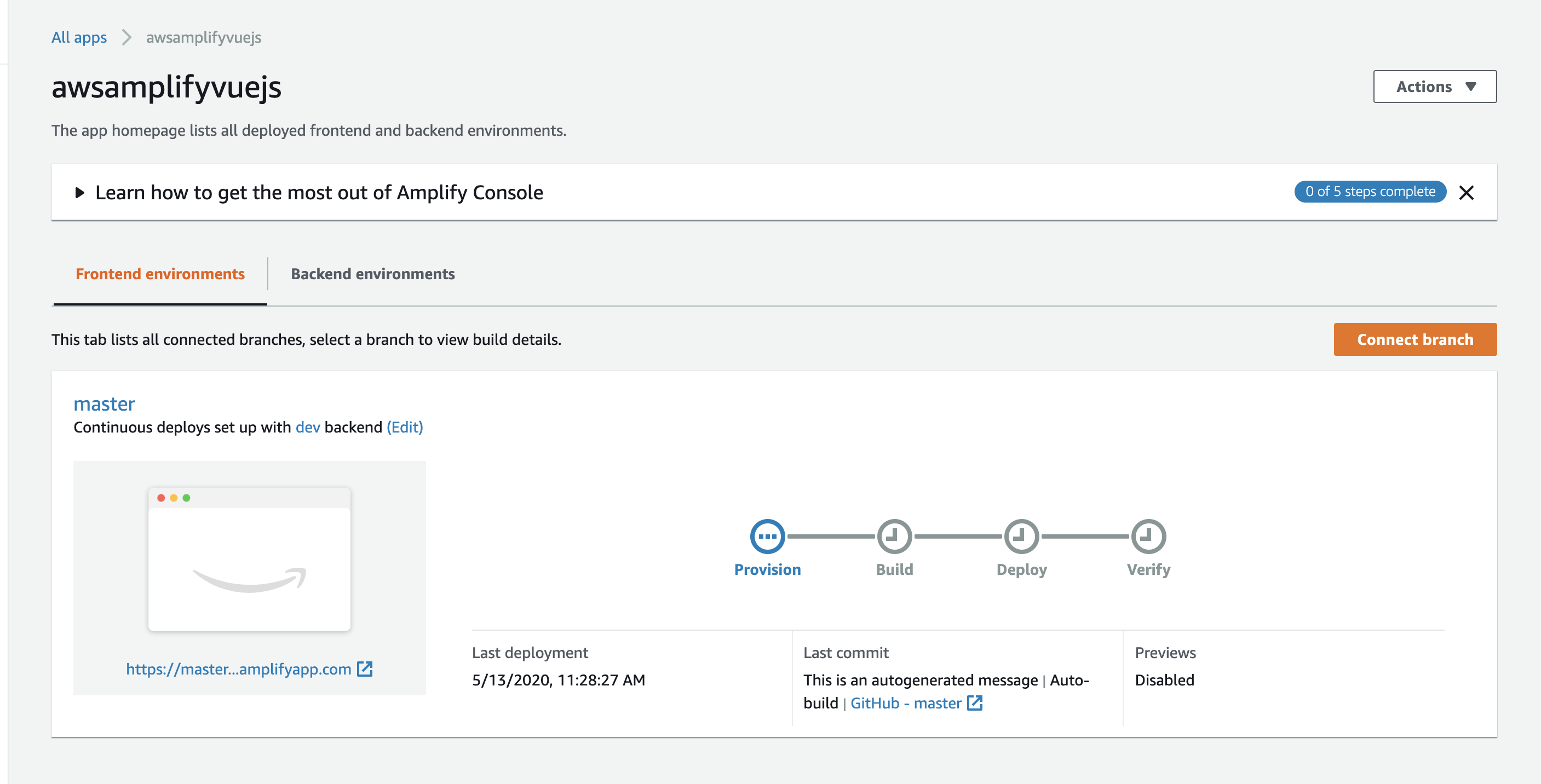 Amplify Console Deployment