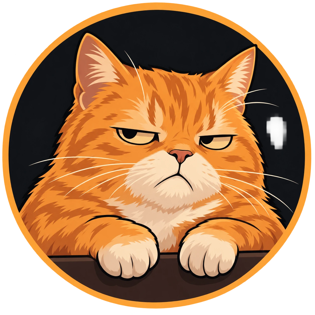Unremarkable mascot: an unimpressed orange cat