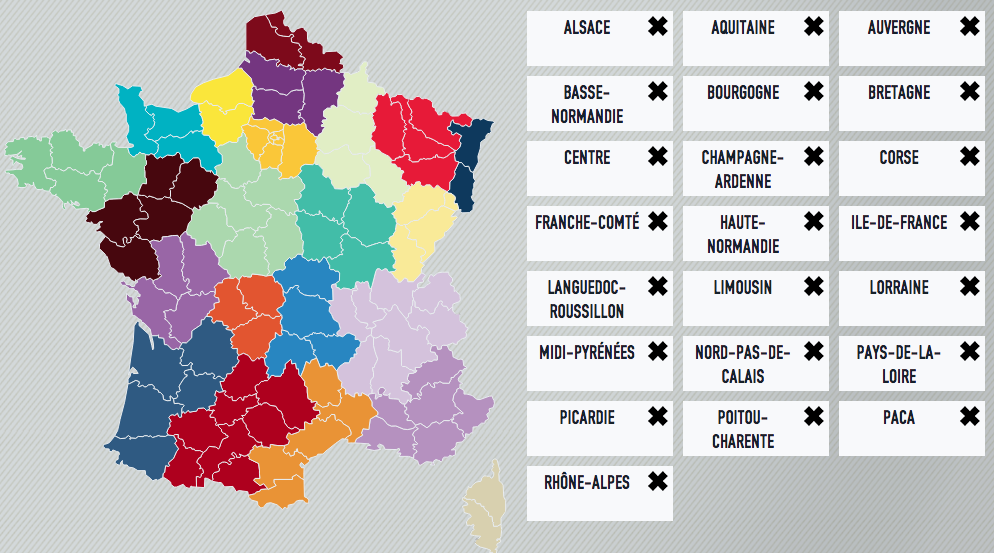 Jouez à composer votre carte des régions