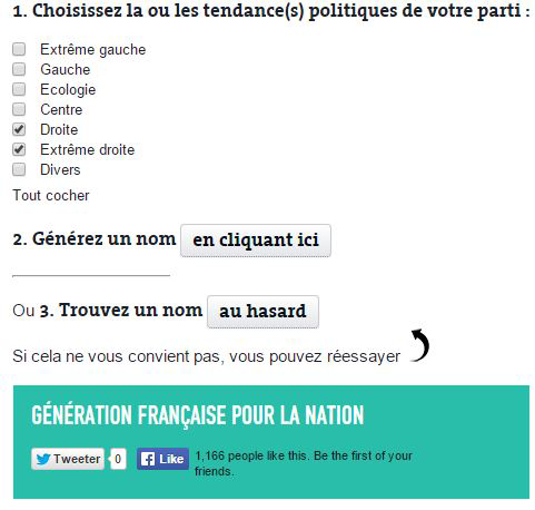 Comme le PS, l'UMP ou le FN, générez votre nom de parti