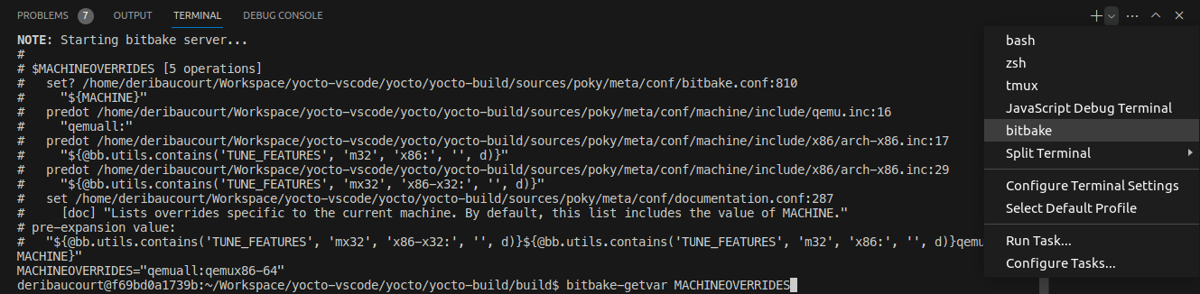 BitBake terminal profile