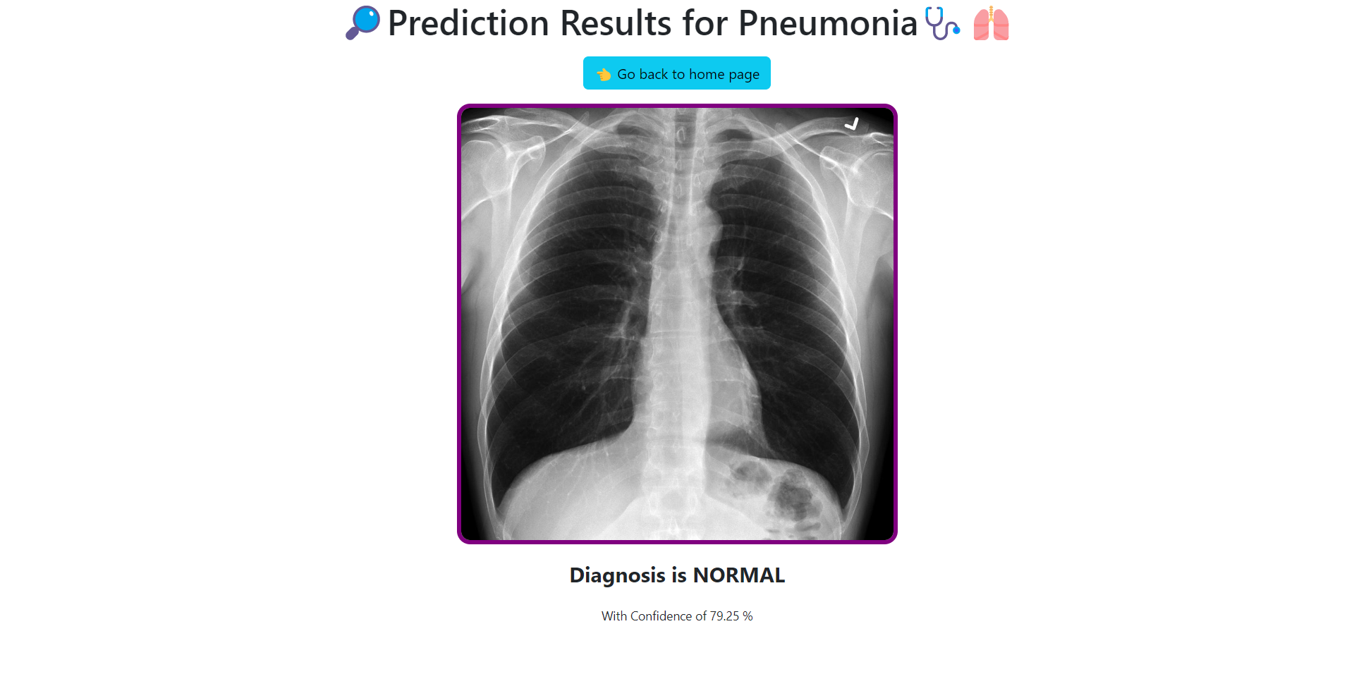 Normal Diagnosis page