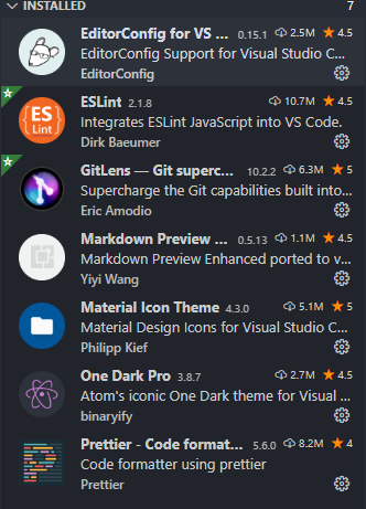 My VScode extensions