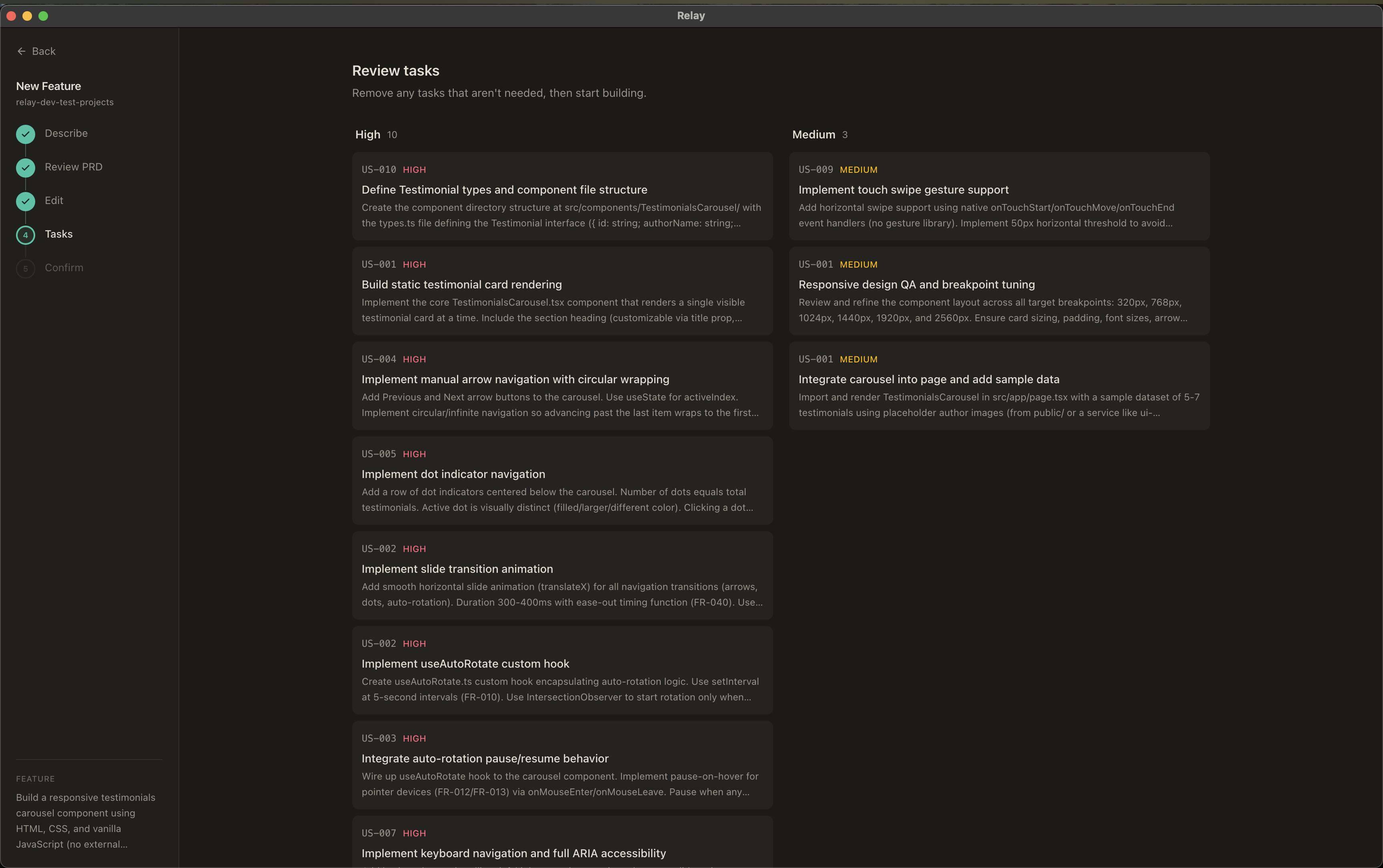 Generated Tasks