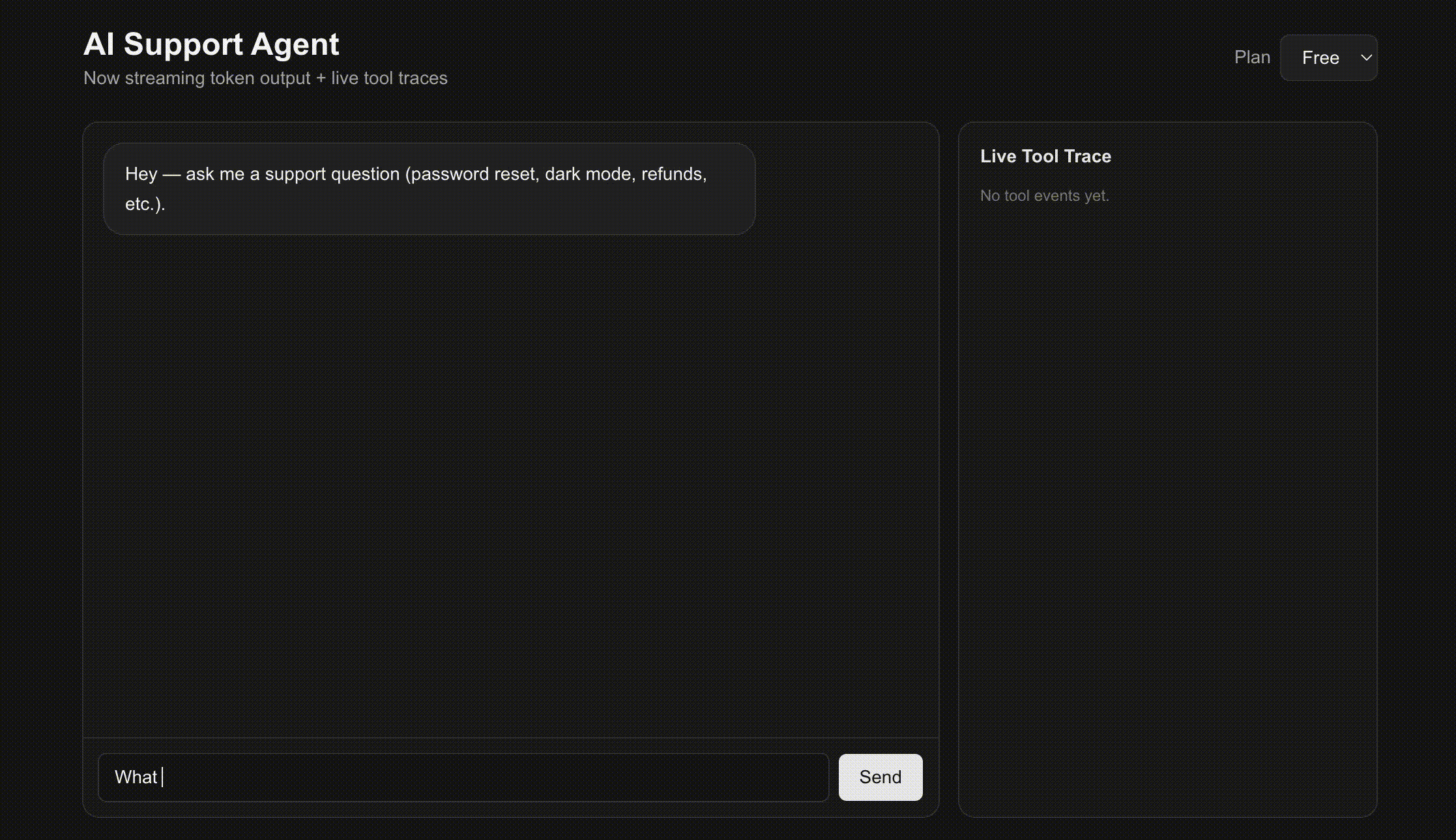 AI Support Agent UI