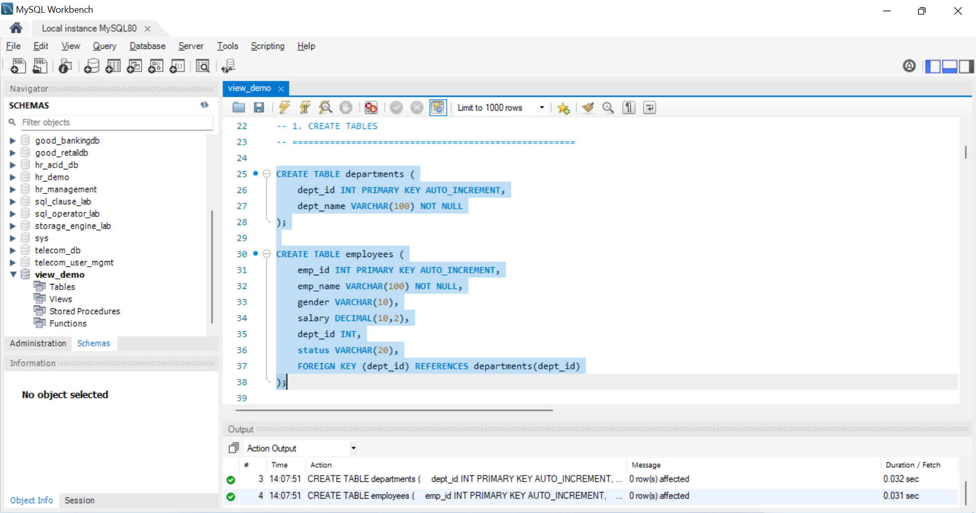 SQL Output