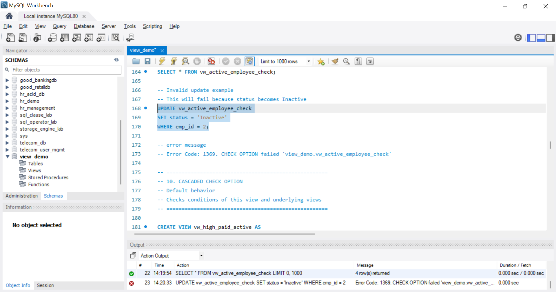 SQL Output