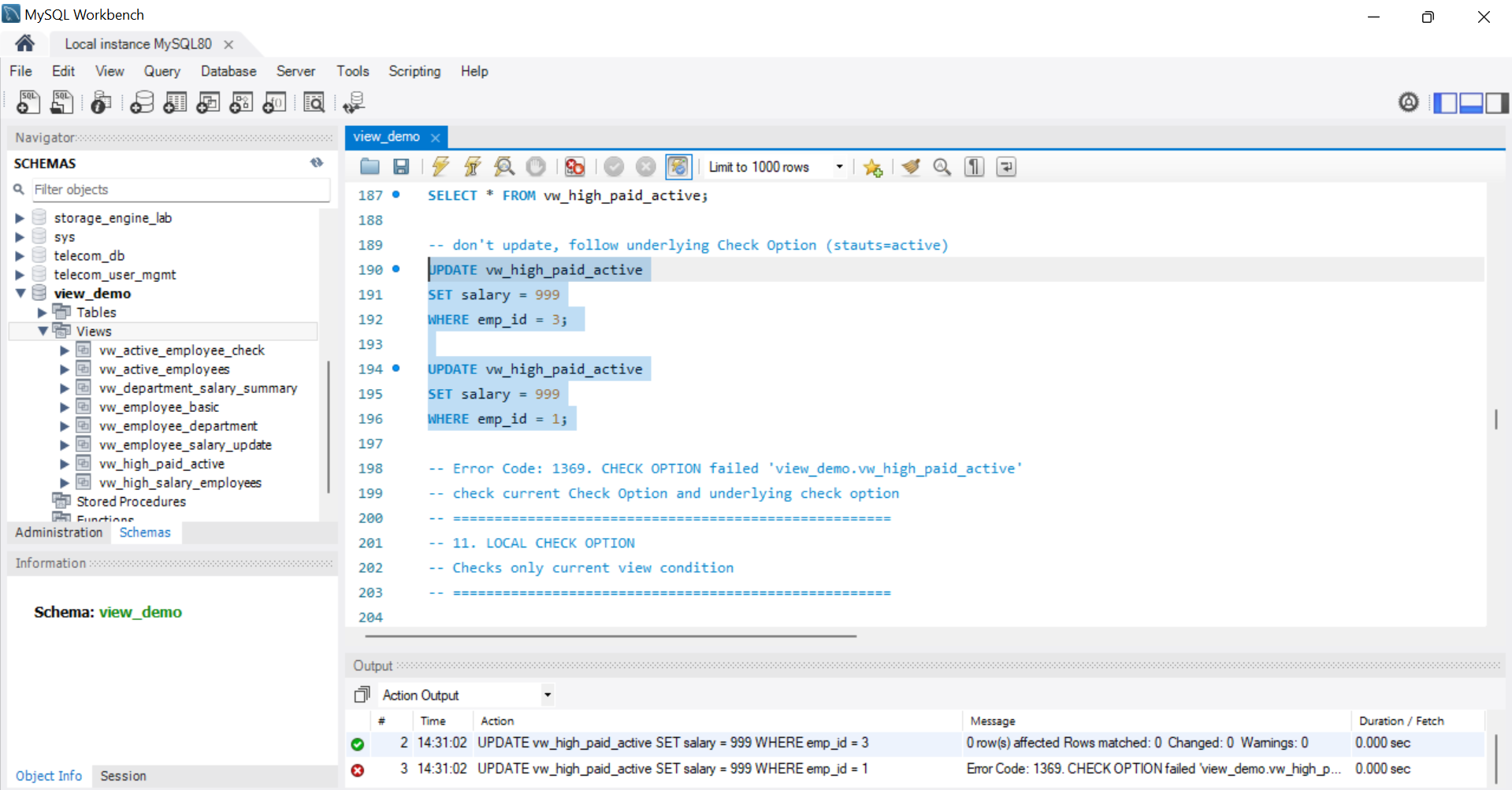 SQL Output