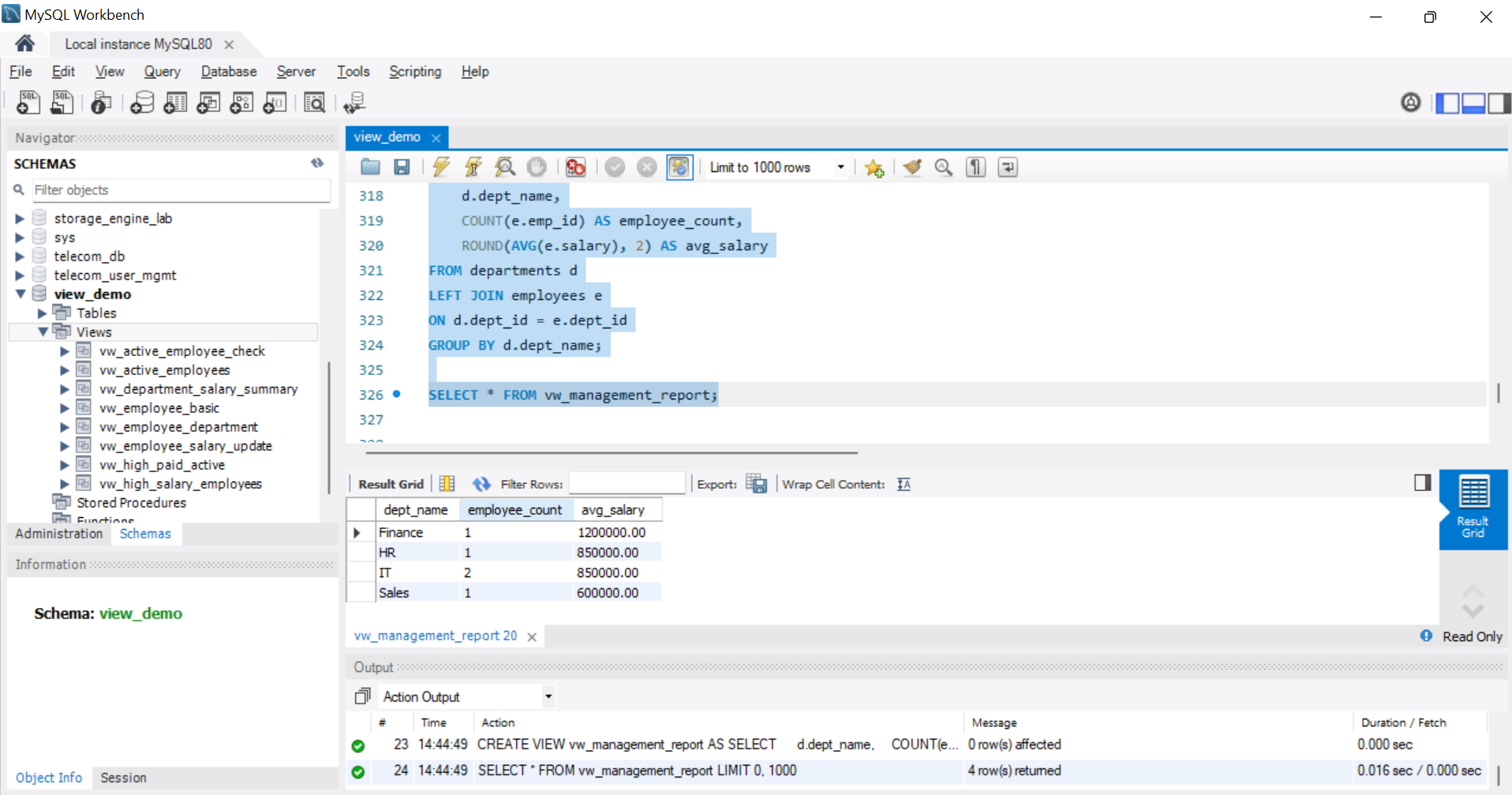 SQL Output