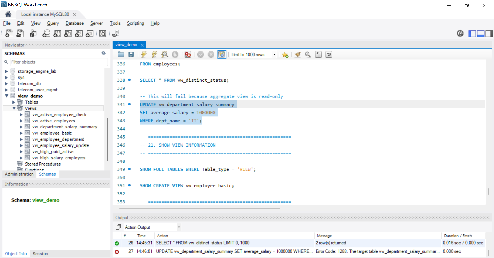 SQL Output