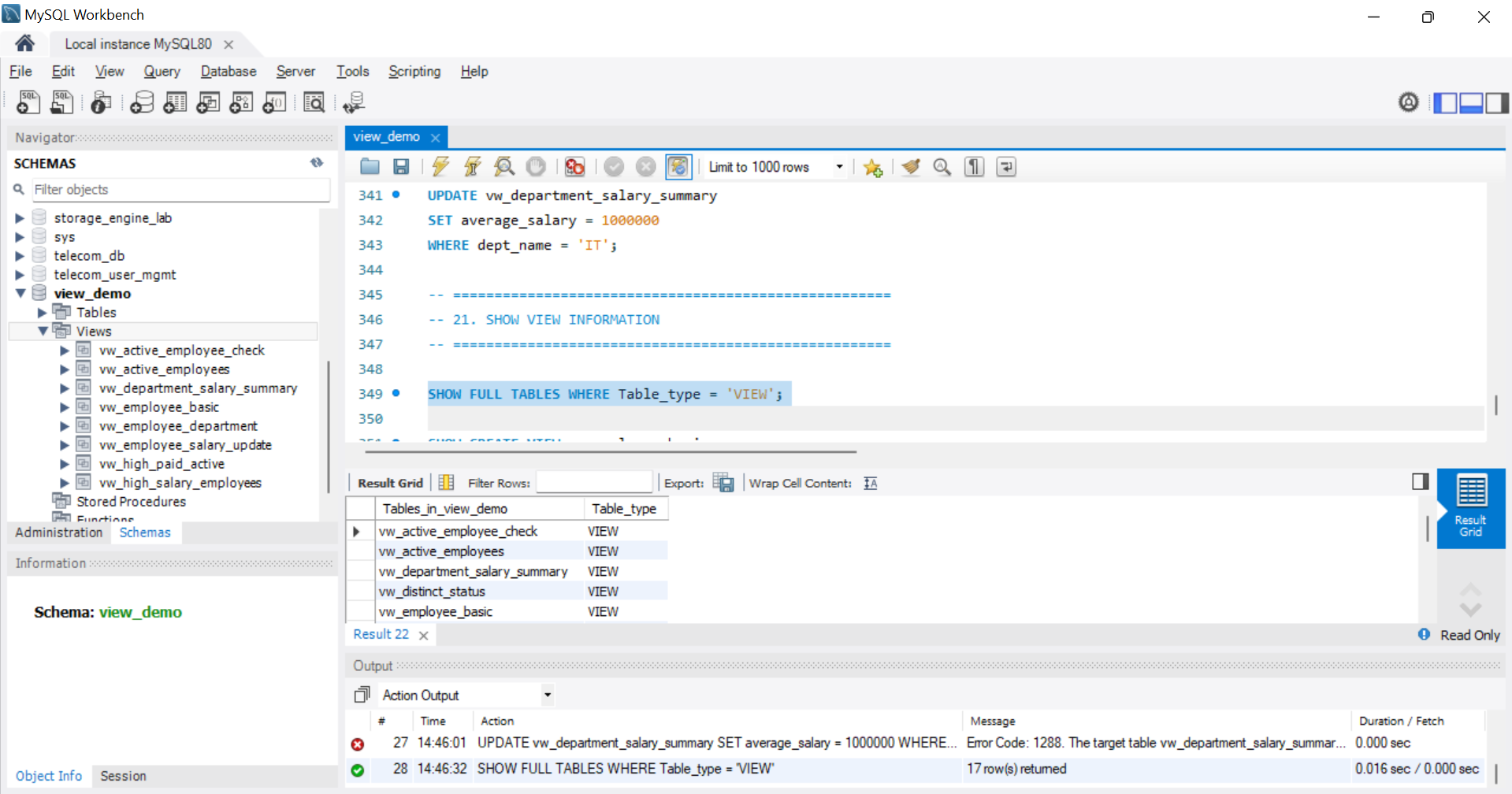 SQL Output