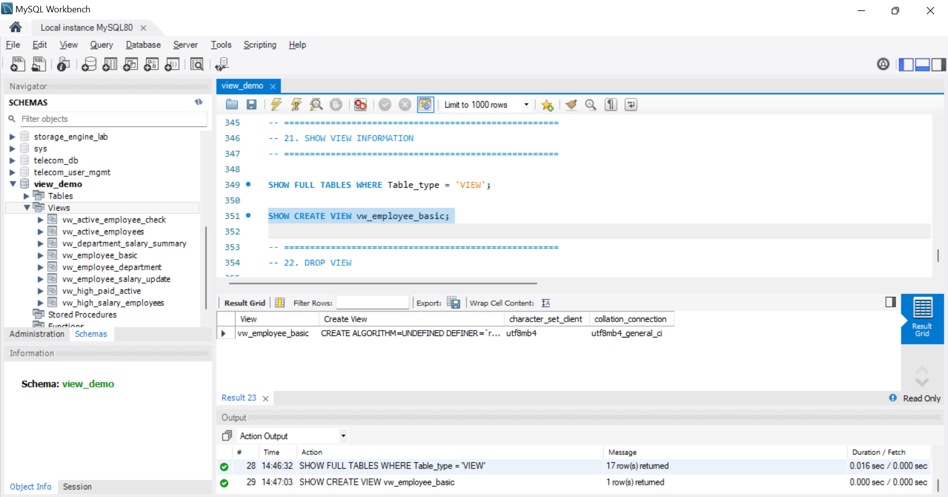 SQL Output