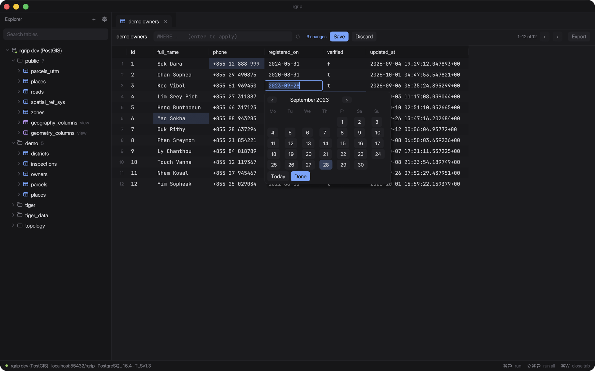 Inline editing